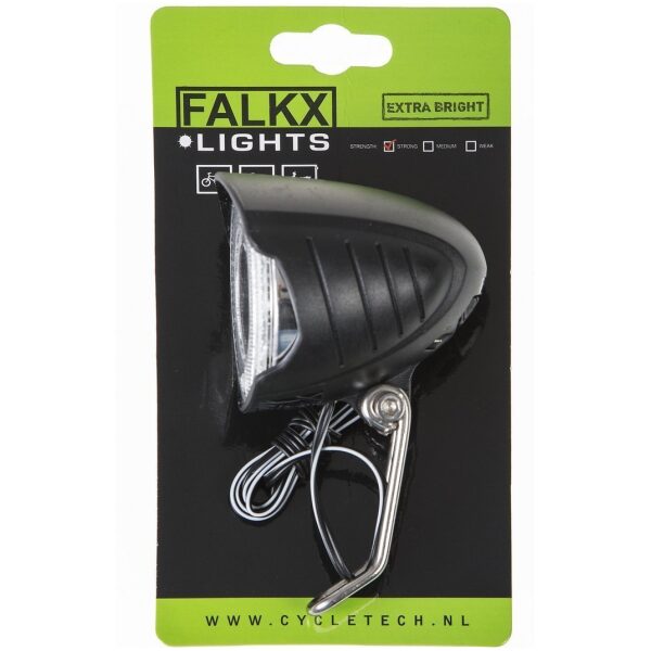 Falkx FD1701B Koplamp naafdynamo dark moon